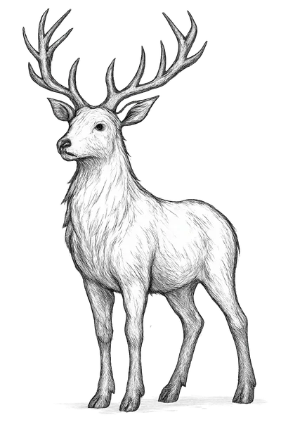 A majestic white deer